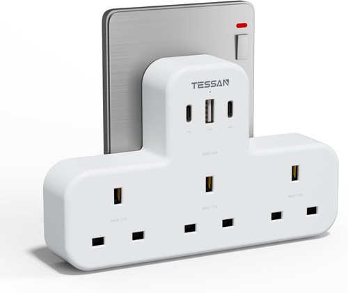 Usb charger plug 3 way - plug, uk