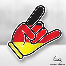 German Flag Rock Horn Hand Euro DUB Funny Car Window Bumper Vinyl Decal Sticker
