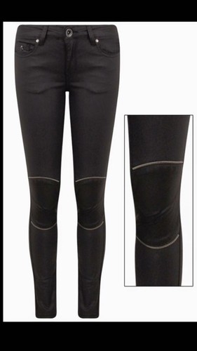 Ladies jeans leather look
