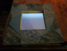 Syl Macro Pottery - Blue Stoneware Square Wall Mirror 
