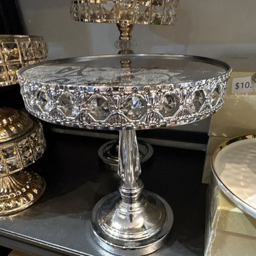 Silver crystal mirror top - crystal,