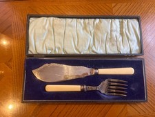 EPNS Silver Fish knife and Fork serving set