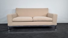 Minotti compact sofa in cream chenille excellent condition