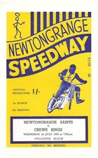 1970 Newtongrange v Crewe Speedway Programme (1/7/70)