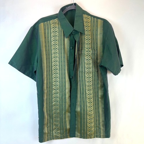Mens thai silk green gold - thai,
