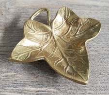 Vintage Brass Leaf Small Trinket Dish