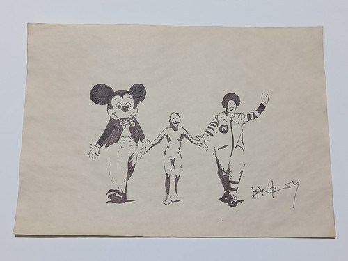 Banksy drawing paper - banksy, on