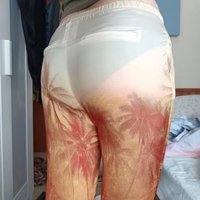 Zara Palm Tree Silk Trousers M