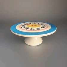 Cath Kidston Clock Cake Stand, 10" Diameter, Clock Face, Ceramic
