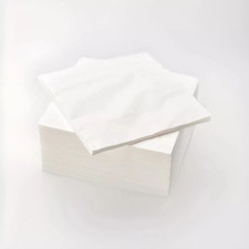 White Paper Napkins 2-Ply 1/8