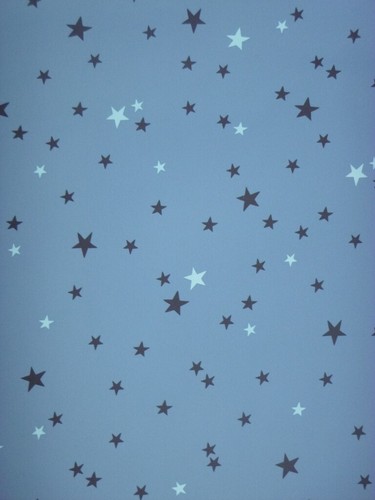 Blue star wallpaper shabby - blue,