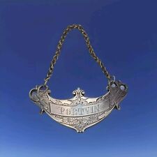 Silver Plated PORTVIN Decanter Wine Label Bootle Decanter Unusual Label Design