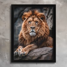 Big Cat Lion Art Print Vintage