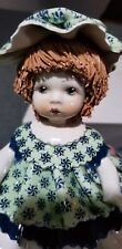 Rare Vintage ZAMPIVA ( Italy) Ceramic Spaghetti Hair Seated Doll Figurine Mint! 