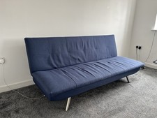 Habitat Nolan Fabric 3 Seater Clic Clac Sofa Bed-Denim Blue