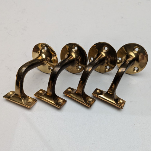 Brass stair handrail wall - stair,