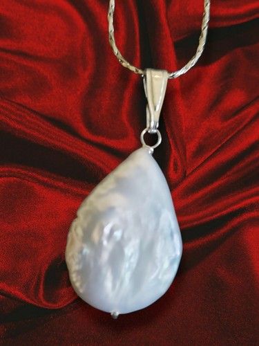 Baroque pearl pendant - baroque,