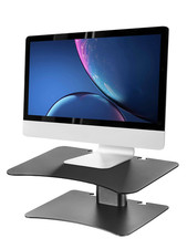 Black metallic monitor stand - black,