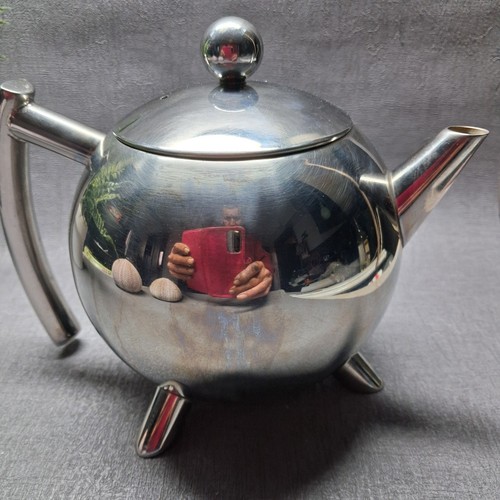 Vintage stainless steel teapot - steel,