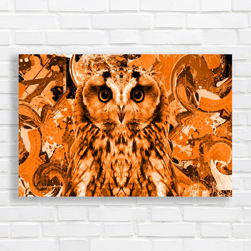 Vibrant owl abstract orange - owl,