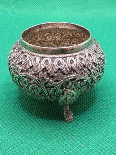 Antique indian silver salt - antique,
