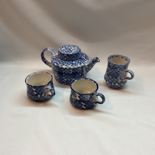 Purbeck pottery blue lattice - purbeck,