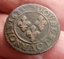 FRANCE 1621 LOUIS XIII DOUBLE TOURNOIS CLEAR DATE & DETAIL