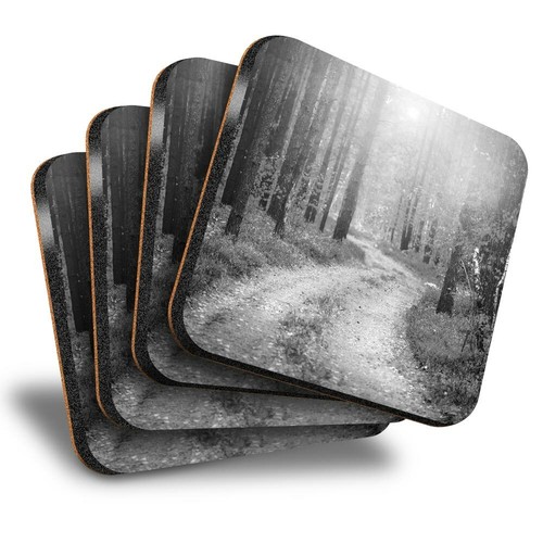 Set square coasters - square, bw