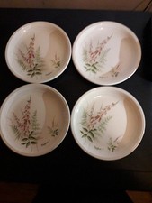 Biltons England Foxglove X4 Ceramic side plates, Floral 6.5 Inches VGC. #L48