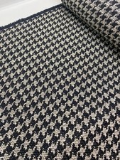 3.8 metres black and white dog tooth check upholstery fabric FREE POSTAGE