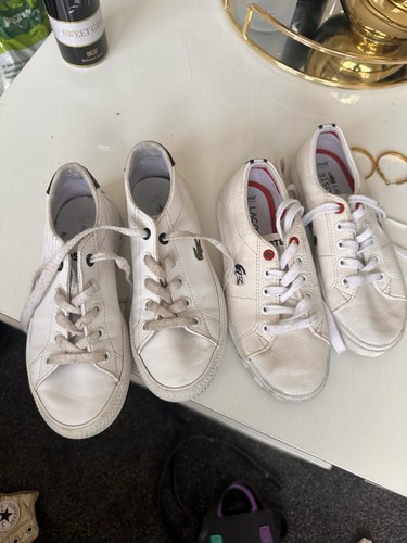 Lacoste white lace low top - lace,