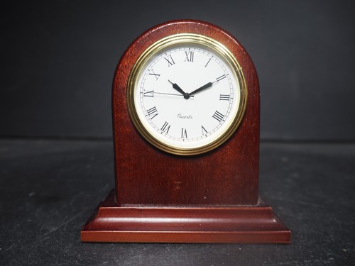Vintage miniature wooden clock - wooden,