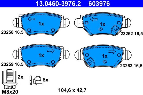 0460 3976 brake pad set - pad,
