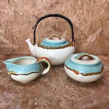Vintage 1930s Schramberg Art Pottery Teapot Jug Sugar Set - Eva Zeisel?
