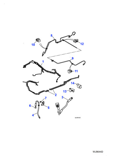 Jaguar genuine brake - pipe, clip