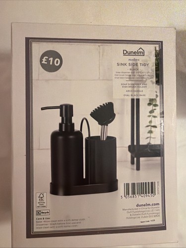 Dunelm black modern side sink - black,