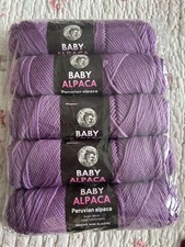 5 x 100g  Balls Of Chunky Peruvian Baby Alpaca Wool Blend Purple