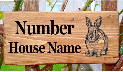 Personalised rabbit house sign - house,