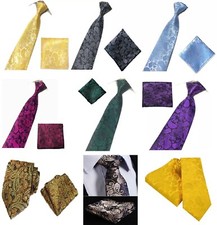 Classic Woven Paisley Jacquard Tie and pocket square 2 pcs set
