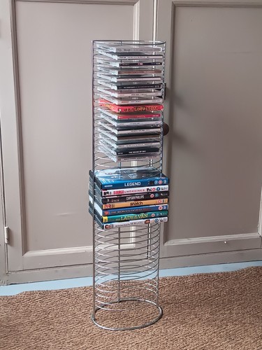 Y2k silver wire dvd tower - silver,