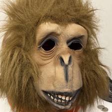 Latex Ape Monkey Gorilla full Mask & hair Planet Of Ape Style Halloween Costume 