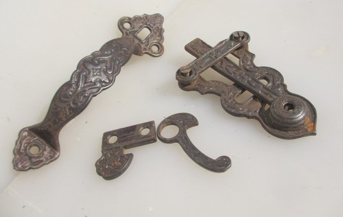 Victorian iron door latch lock - iron,