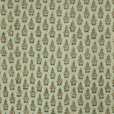 Indian Hand Block Print  Brown Green Motifs Print 100% Cotton Women Dress Fabric