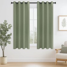 MRTREES Sage Green Curtains for Bedroom, 54 Inch Drop Short Blackout Curtains Ey