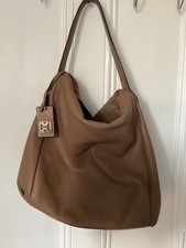 coccinelle leather bag camel beige shoulder bucket bag