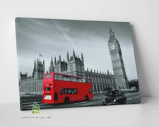 London Red Bus Canvas Art Wall