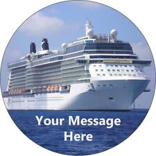 Cruise Ship Personalised Cake Toppers Edible Icing Wafer Decor Bday Party Boat
