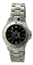 New Limited Edition Black Dial Silver Tone Masonic Freemason Quartz Watch.