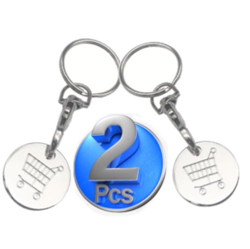 2pk trolley coin keyring - trolley, |