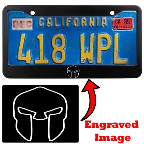 Engraved black license plate - black,